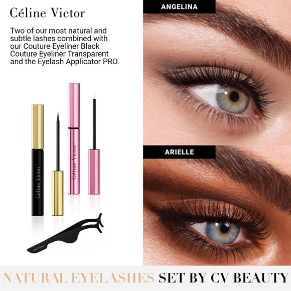 2x Natural Lashes, Eyelash Applicator PRO, Couture Transparent & Black Eyeliner - Picture 3 of 11